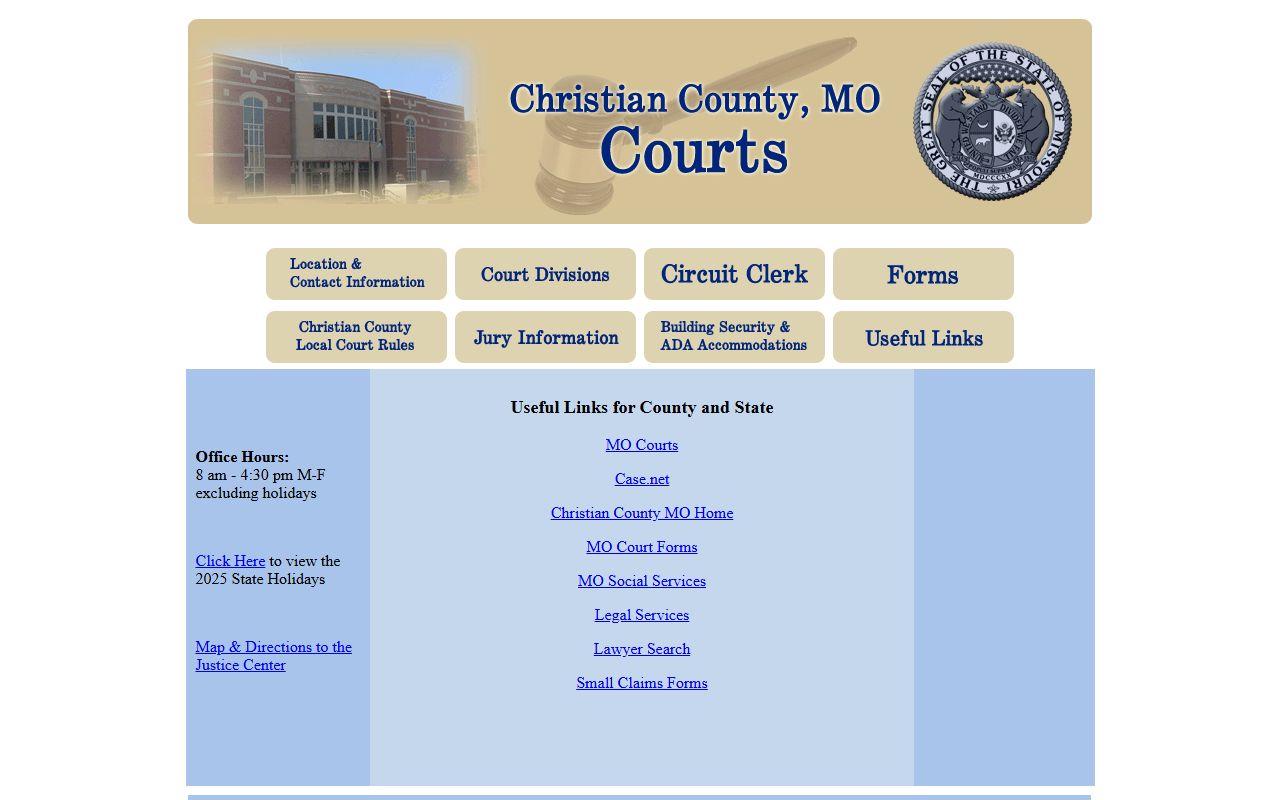 Christian County court records after arrest Case.net links page
